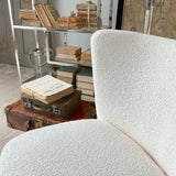 Poltrona in tessuto bouclé e legno Pure White - OrchideaMilano1981