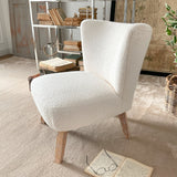 Poltrona in tessuto bouclé e legno Pure White - OrchideaMilano1981