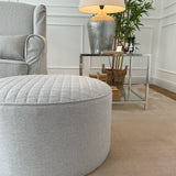Pouf in tessuto capitonnè White and Beige - OrchideaMilano1981