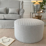 Pouf in tessuto capitonnè White and Beige - OrchideaMilano1981
