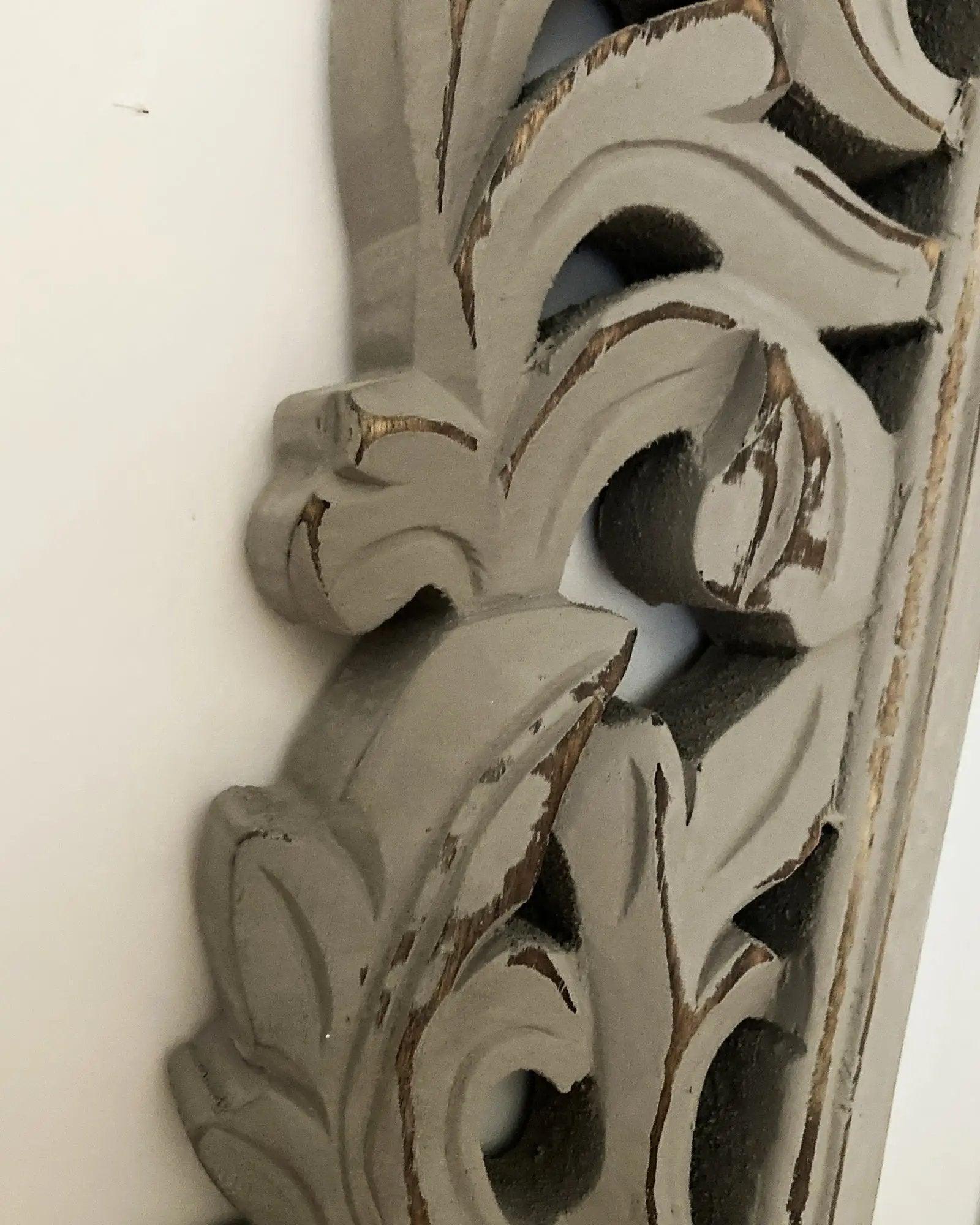 Specchiera da parete in legno Antique Grey 80x103 cm - OrchideaMilano1981