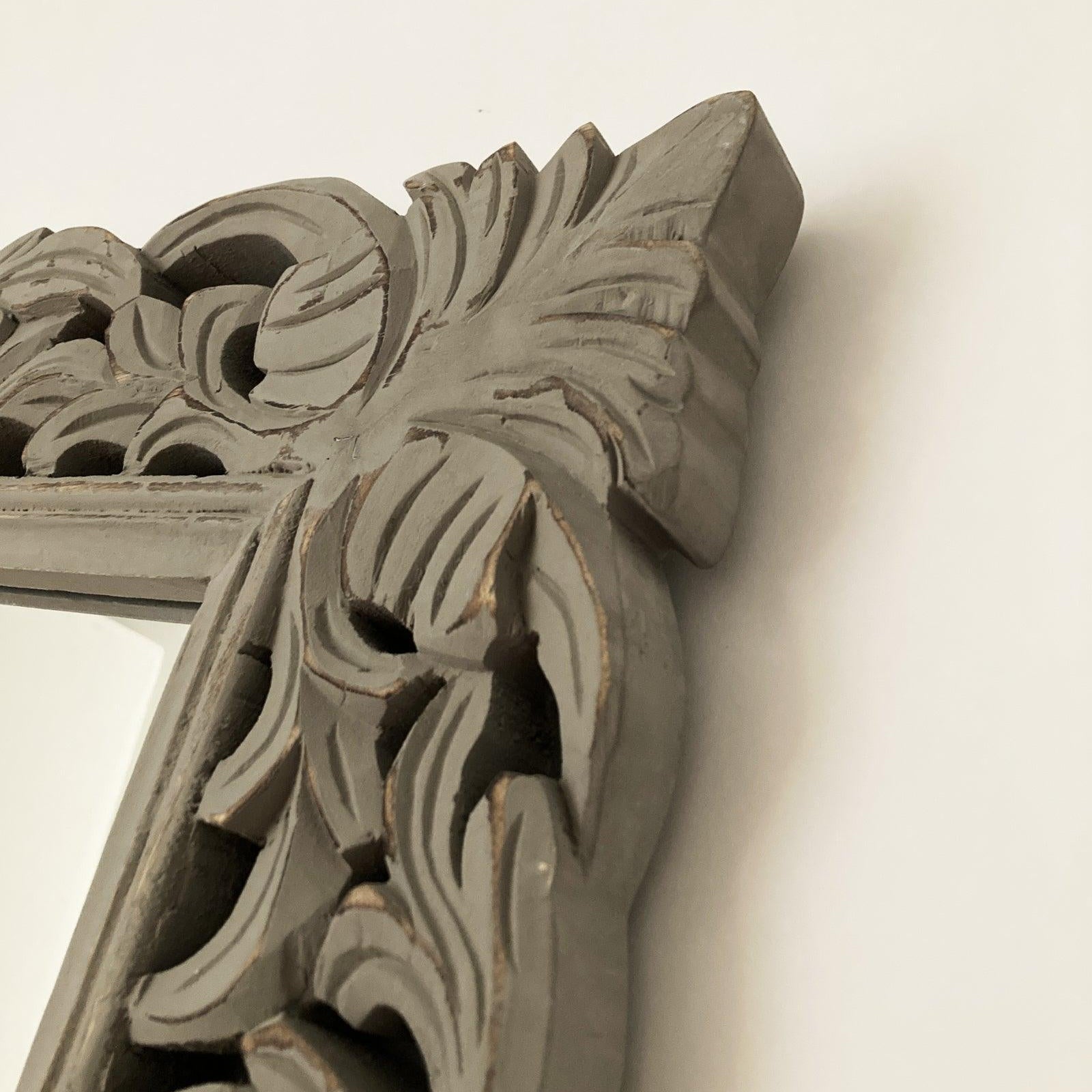 Specchiera da parete in legno Antique Grey 80x103 cm - OrchideaMilano1981
