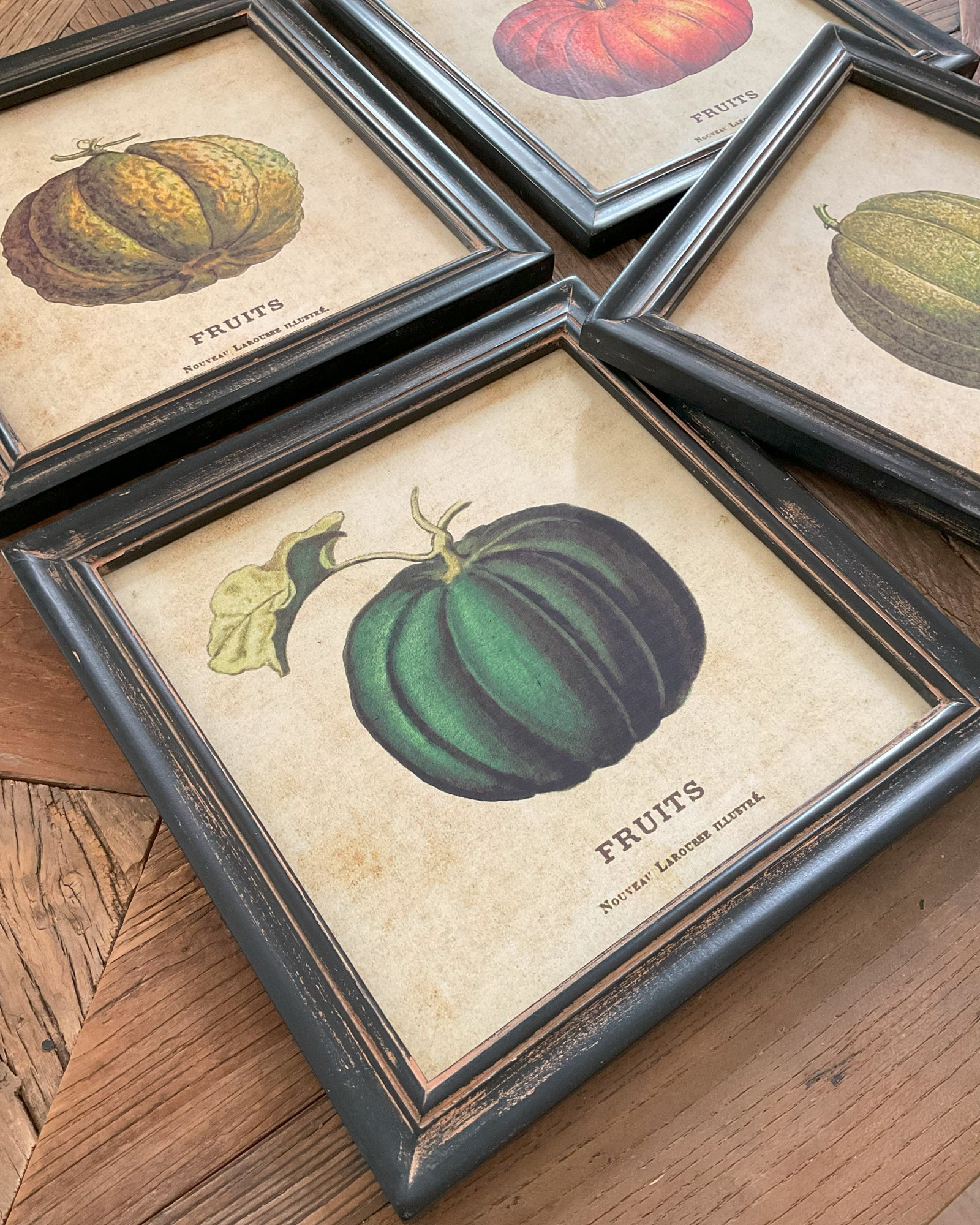 Stampe con cornice in legno Pumpkin set di 4 - OrchideaMilano1981