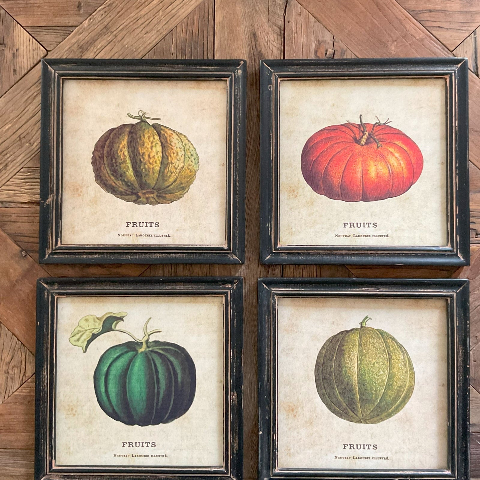 Stampe con cornice in legno Pumpkin set di 4 - OrchideaMilano1981