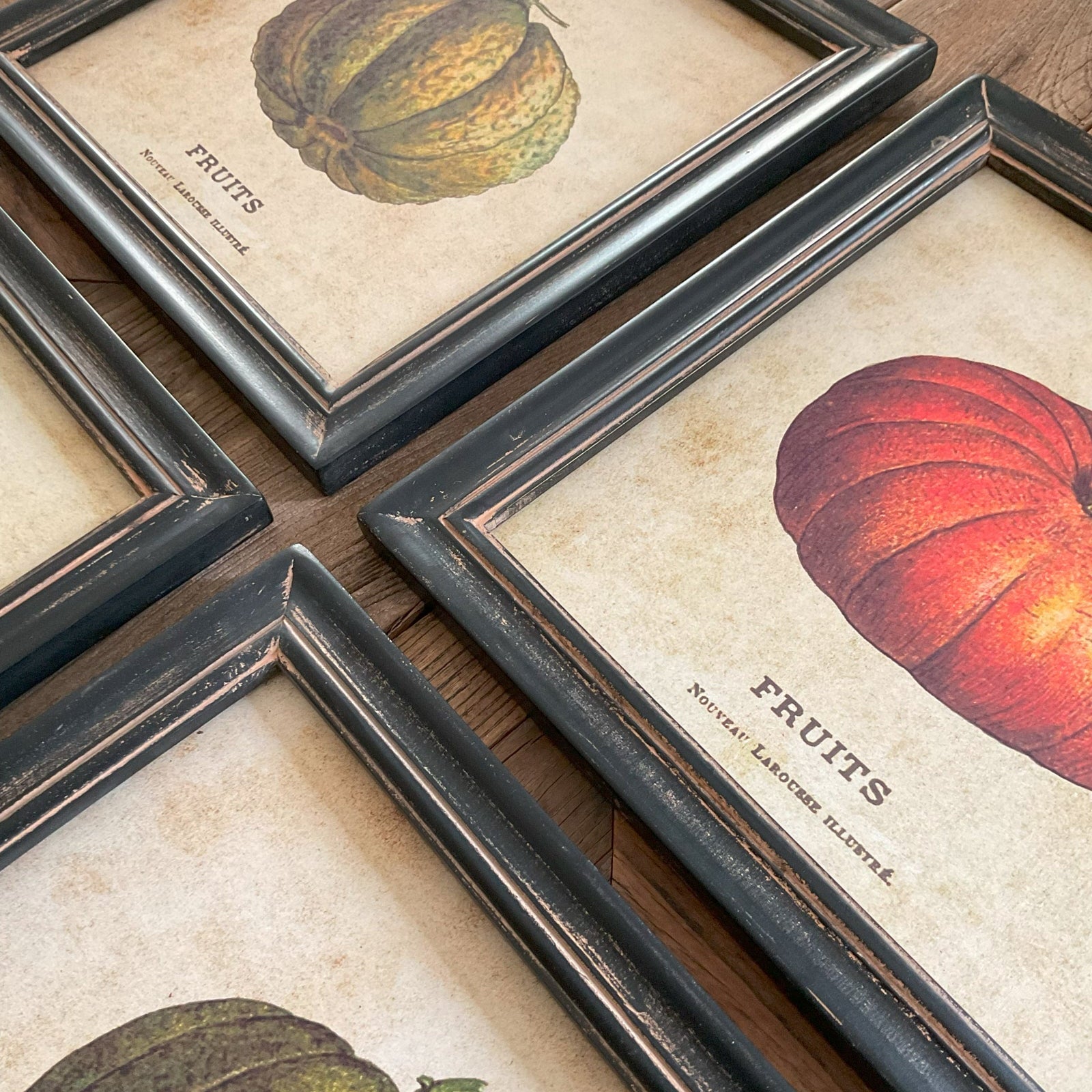 Stampe con cornice in legno Pumpkin set di 4 - OrchideaMilano1981