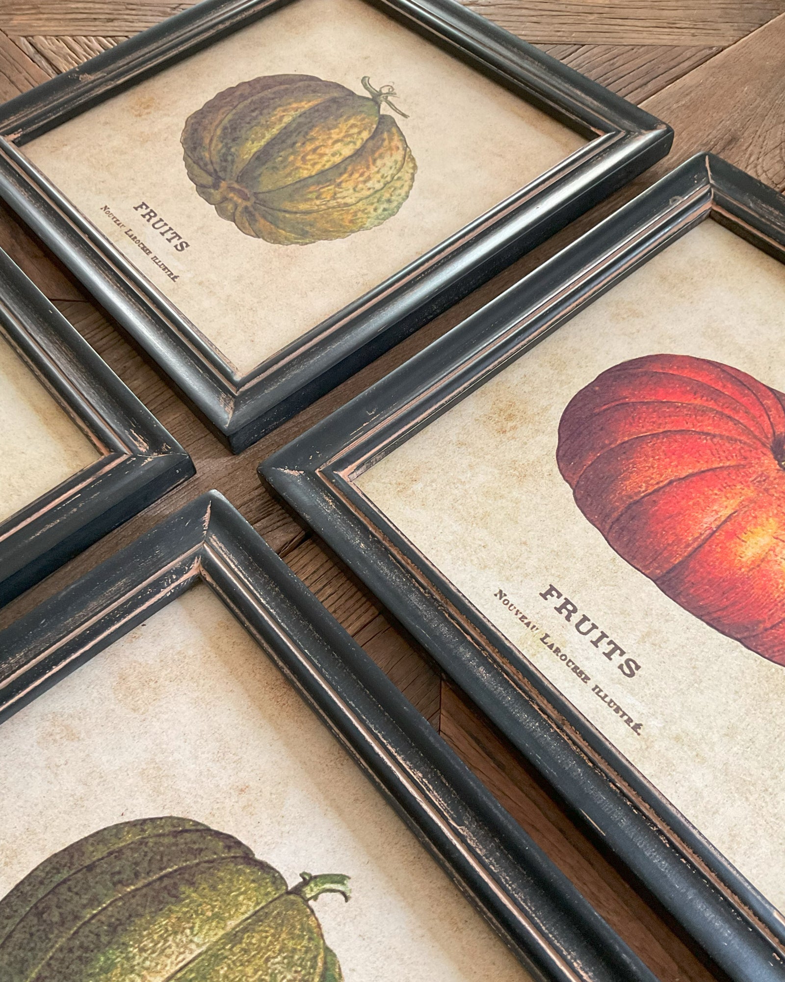 Stampe con cornice in legno Pumpkin set di 4 - OrchideaMilano1981