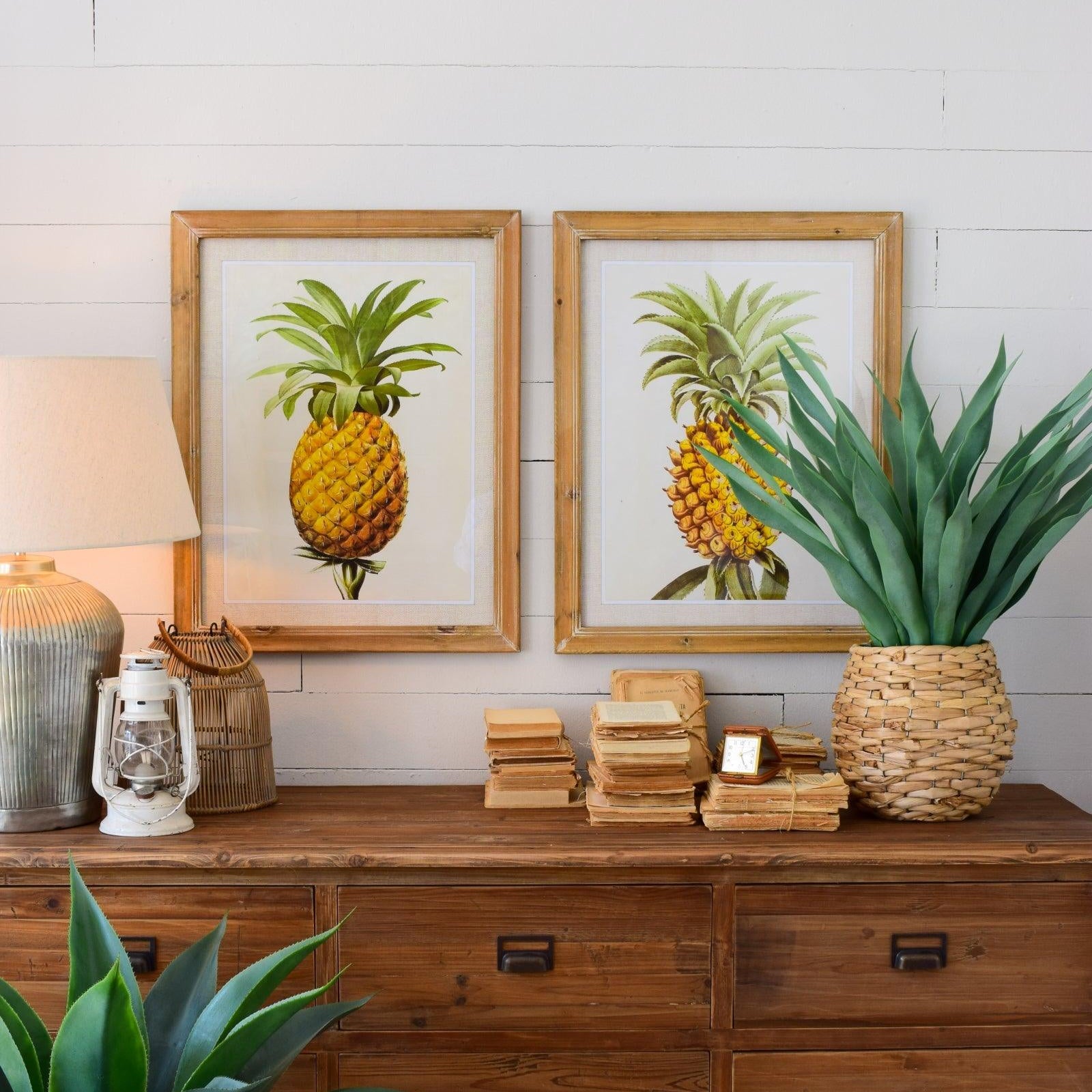 Stampe con cornice in legno Pineapple set di 2 - OrchideaMilano1981