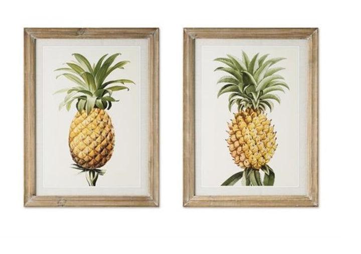 Stampe con cornice in legno Pineapple set di 2 - OrchideaMilano1981