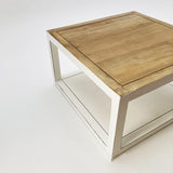 Tavolino da salotto quadrato in legno massello Acqua 70 cm - OrchideaMilano1981