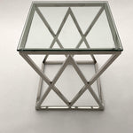 Tavolino da salotto quadrato in acciaio e vetro Madison Avenue 50 cm - OrchideaMilano1981