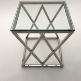 Tavolino da salotto quadrato in acciaio e vetro Madison Avenue 50 cm - OrchideaMilano1981