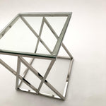 Tavolino da salotto quadrato in acciaio e vetro Madison Avenue 50 cm - OrchideaMilano1981