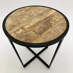 Tavolino rotondo moderno in legno e ferro Utility 52 cm - OrchideaMilano1981