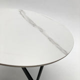 Tavolino rotondo da salotto moderno in quarzite e ferro Black Living Small 50 cm - OrchideaMilano1981