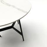 Tavolino rotondo da salotto moderno in quarzite e ferro Black Living Small 50 cm - OrchideaMilano1981