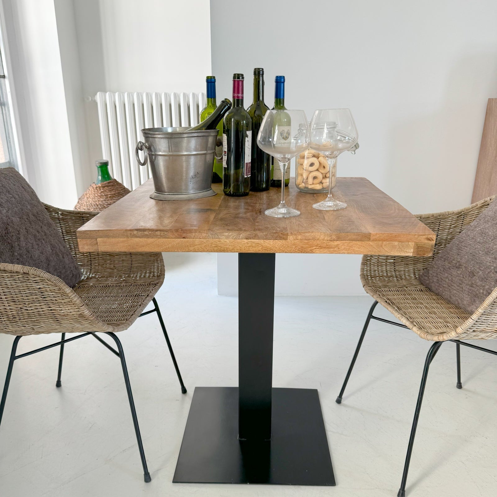 Tavolo quadrato da bistrot in legno e ferro Utility 70 cm - OrchideaMilano1981