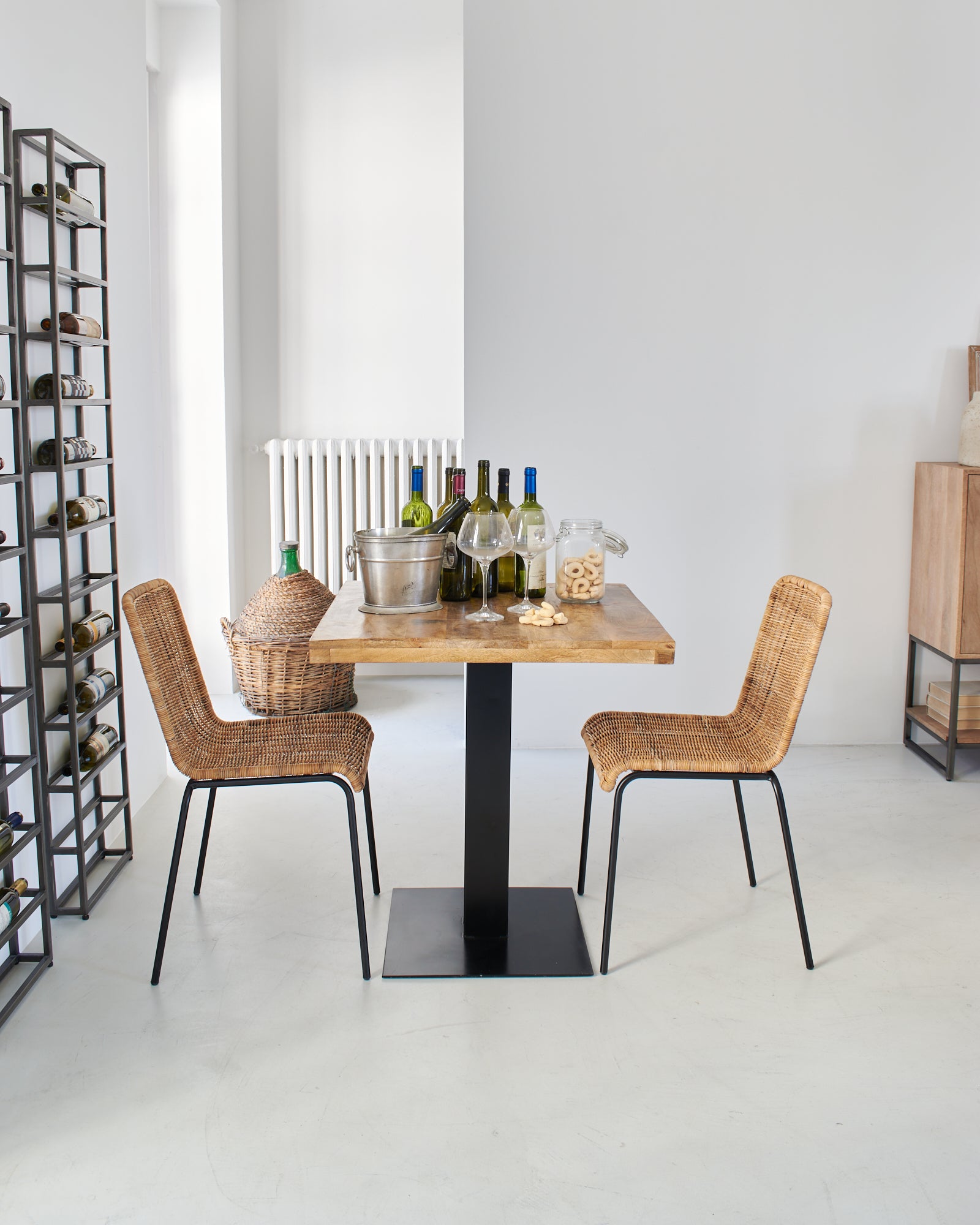 Tavolo quadrato da bistrot in legno e ferro Utility 70 cm - OrchideaMilano1981