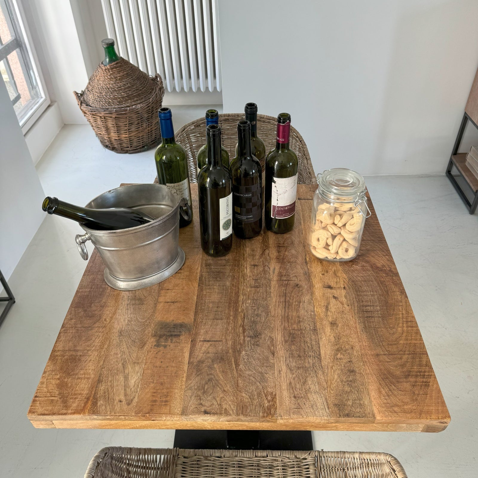 Tavolo quadrato da bistrot in legno e ferro Utility 70 cm - OrchideaMilano1981
