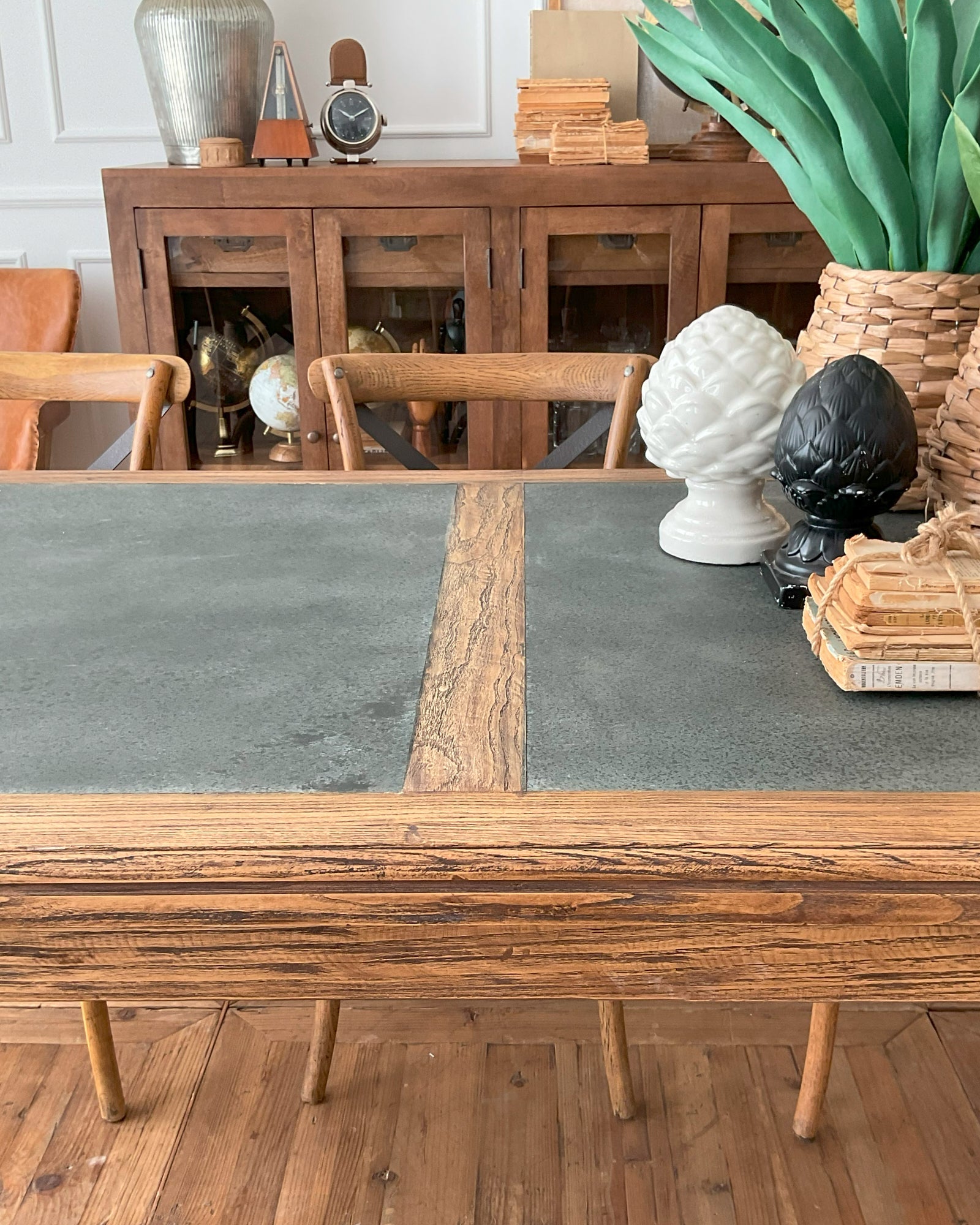Tavolo in legno massello con top in zinco Convivium 220 cm - OrchideaMilano1981